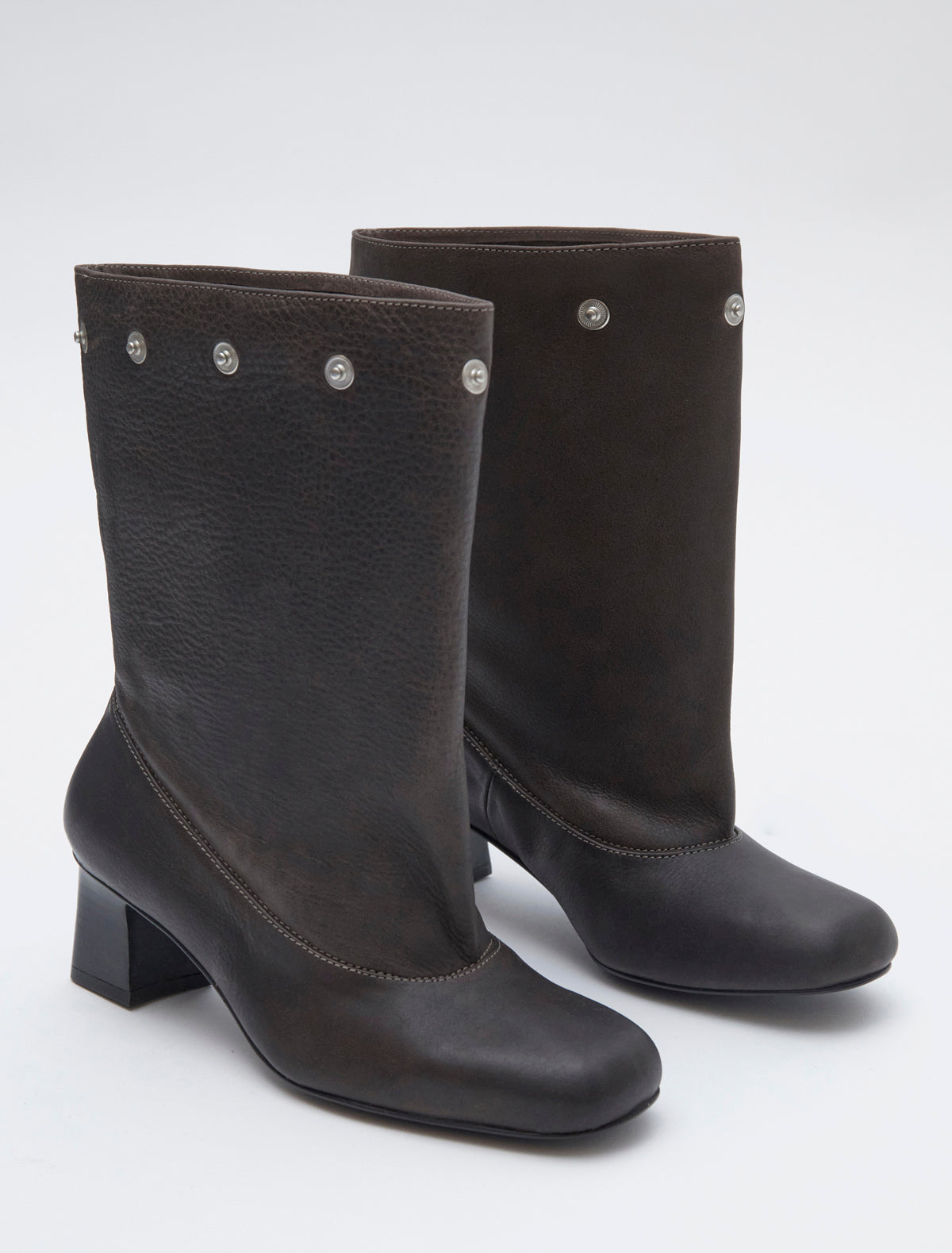 Jolie snaps tall wide loose shaft boot darkbrown