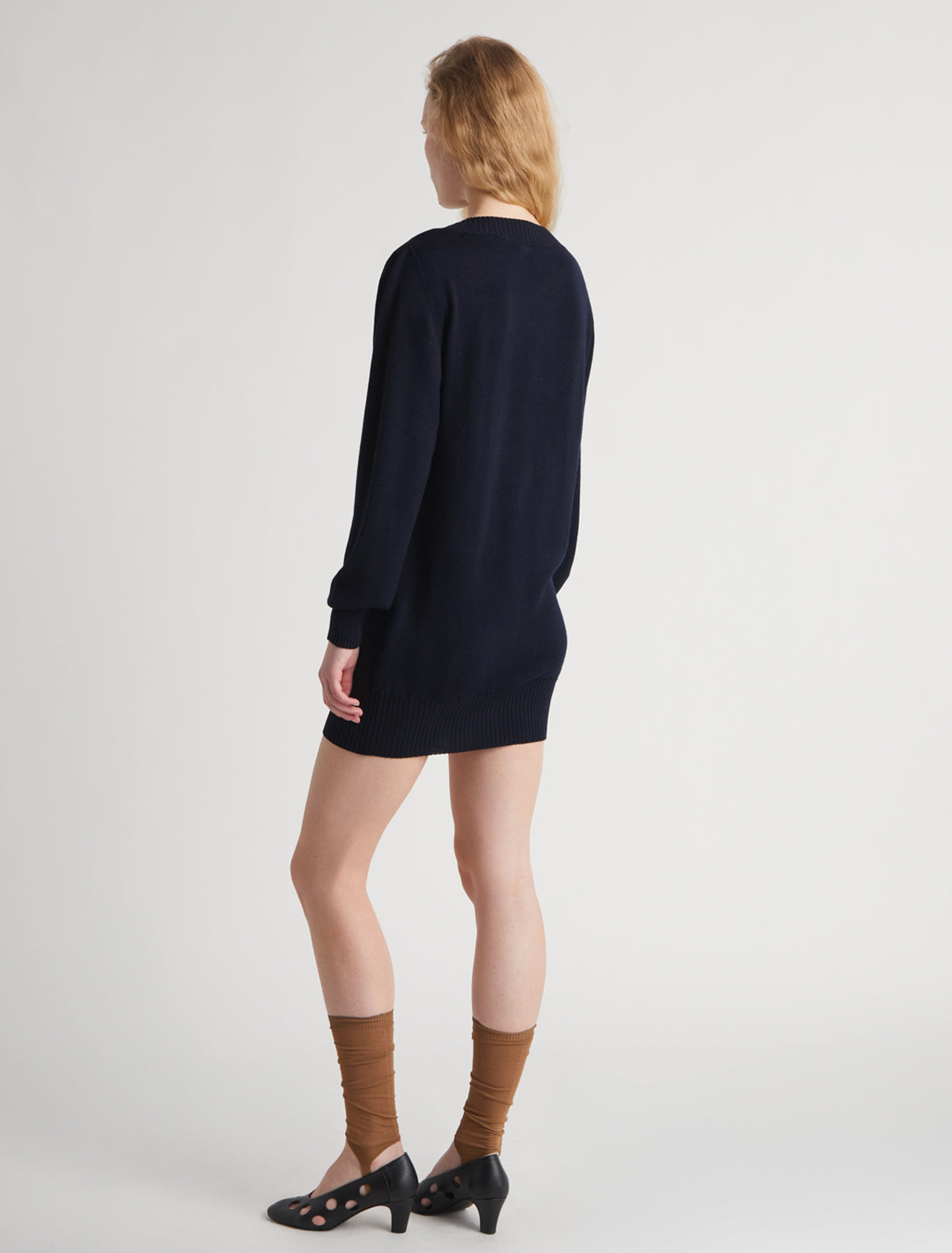 JUMP-Navy v-neck knit sweater with dropped shoulders – paloma wool