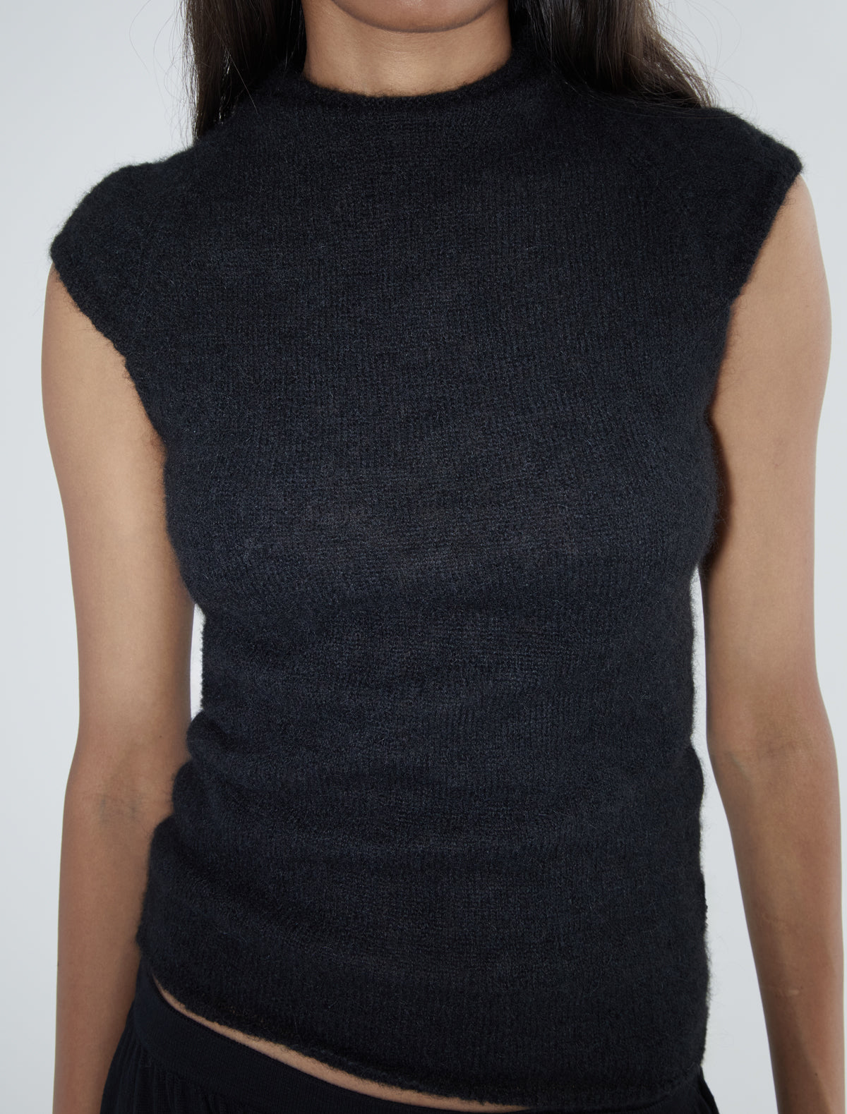 Guidi sleeveless tricot top black