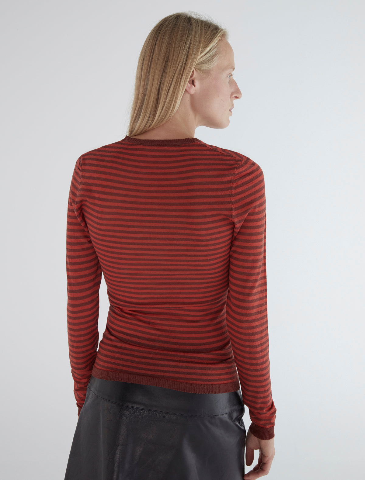 Iglu striped slightly sheer sweater red