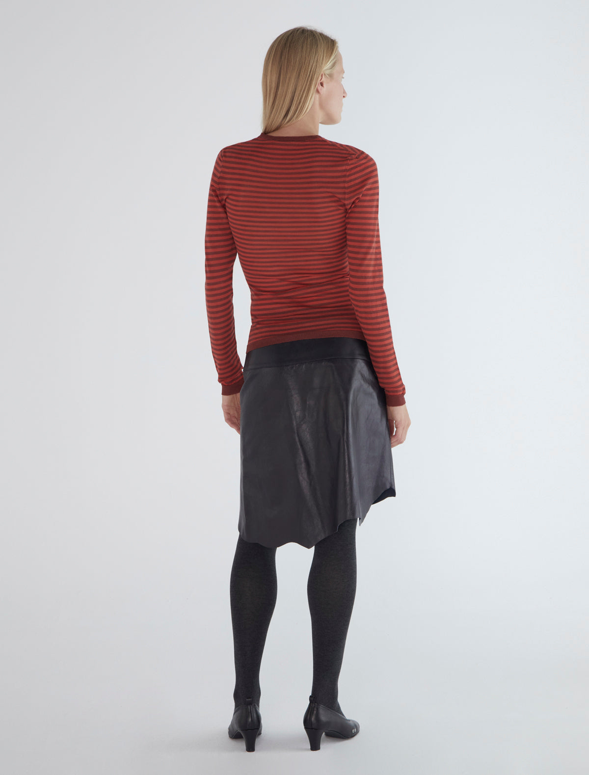 Iglu striped slightly sheer sweater red