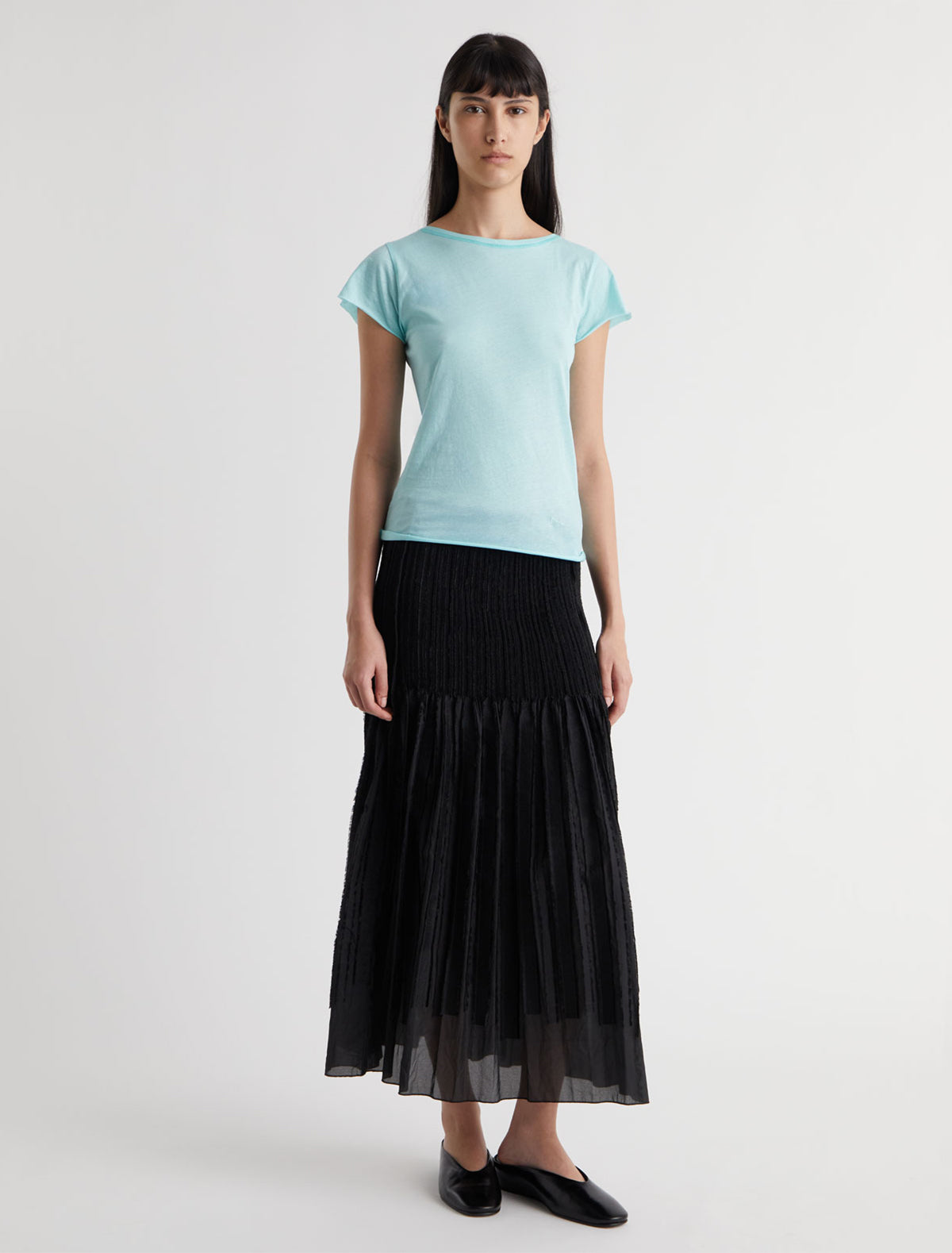 Katia short sleeved top embroidery hem