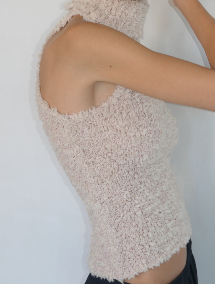 Dala high neck sleeveless knitted top