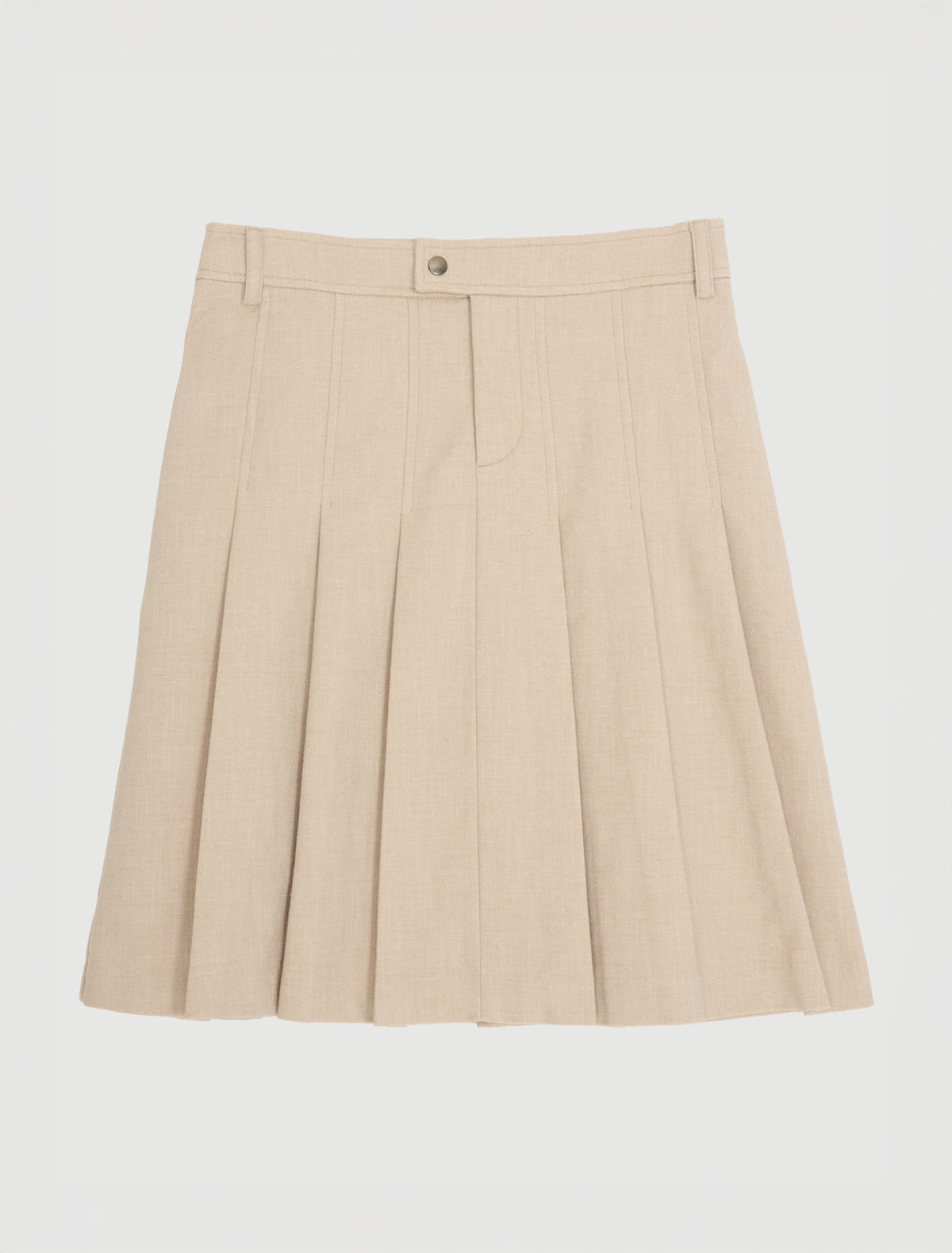 LAI-Ecru Elastic low-waisted midi pleated skirt. – paloma wool