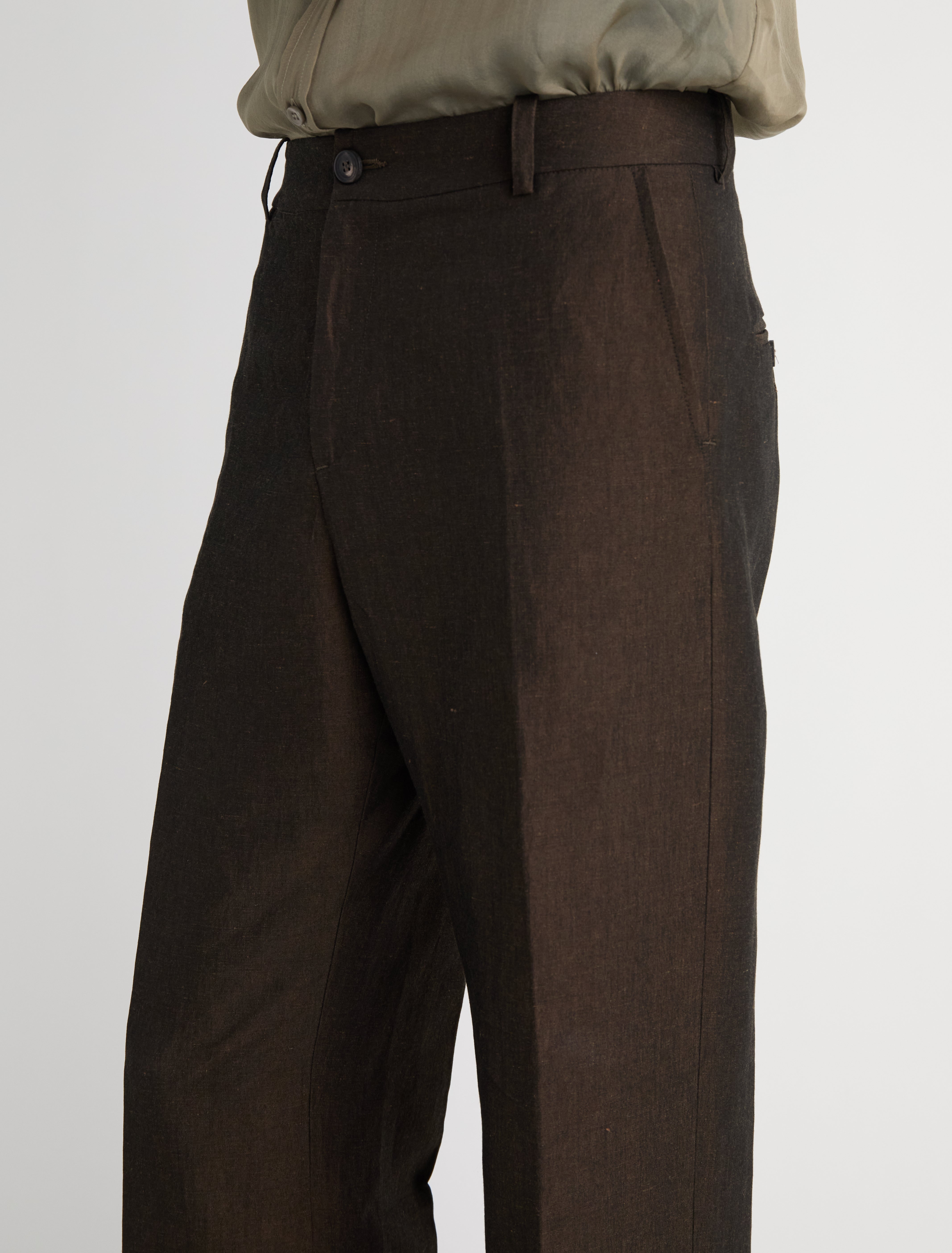 LANE-Dark brown straight men's suit pants – paloma wool
