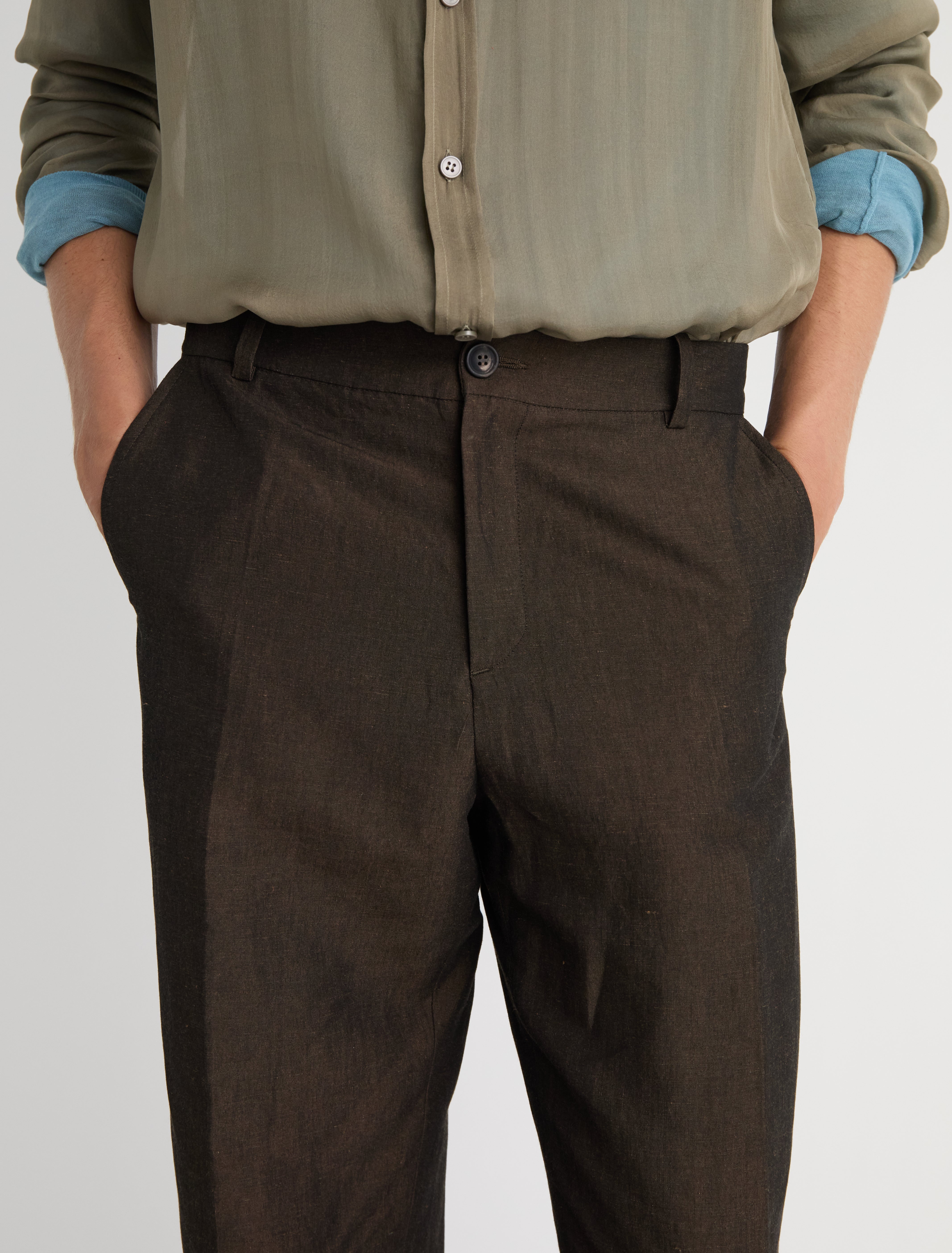 LANE-Dark brown straight men's suit pants – paloma wool
