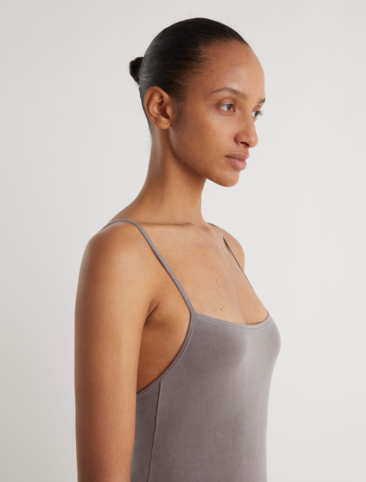 Leila strappy cotton swimsuit garment dyed worn in effect