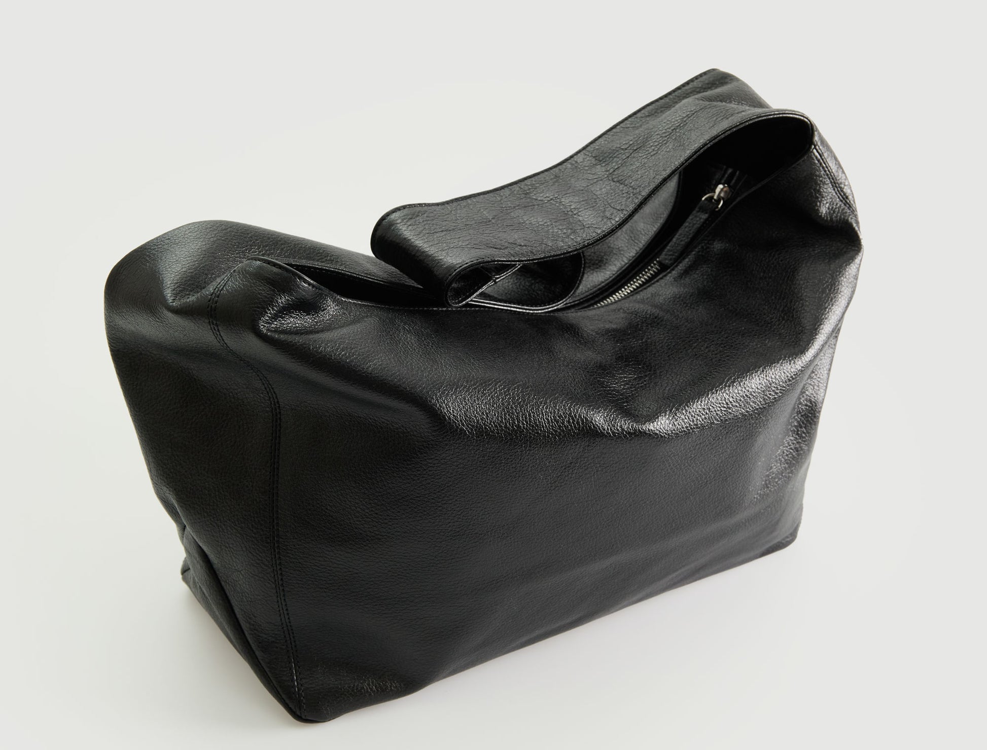 Lisa large leather bag wide handle black