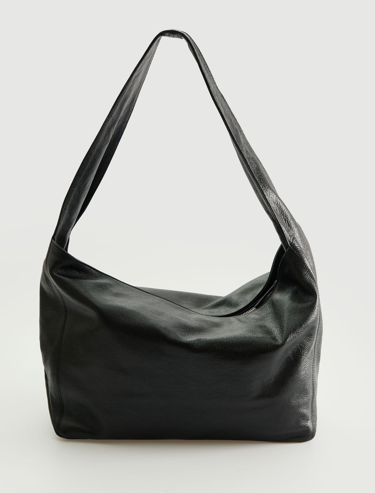 Lisa large leather bag wide handle black