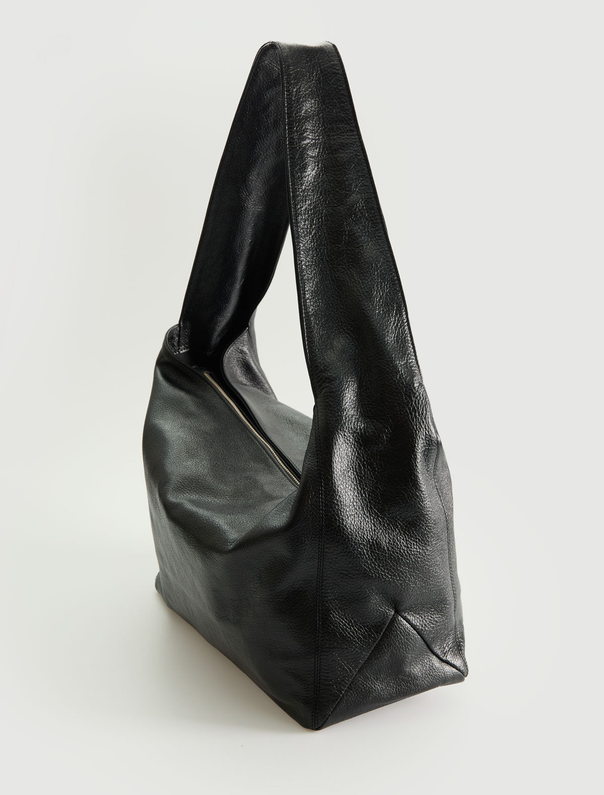 Lisa large leather bag wide handle black