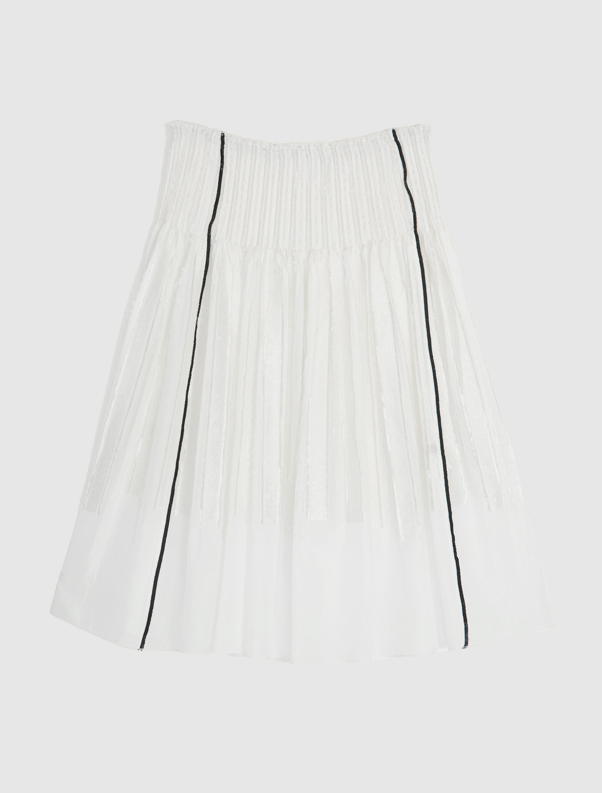 Lupe midi flared skirt fitted upper section volume bottom white