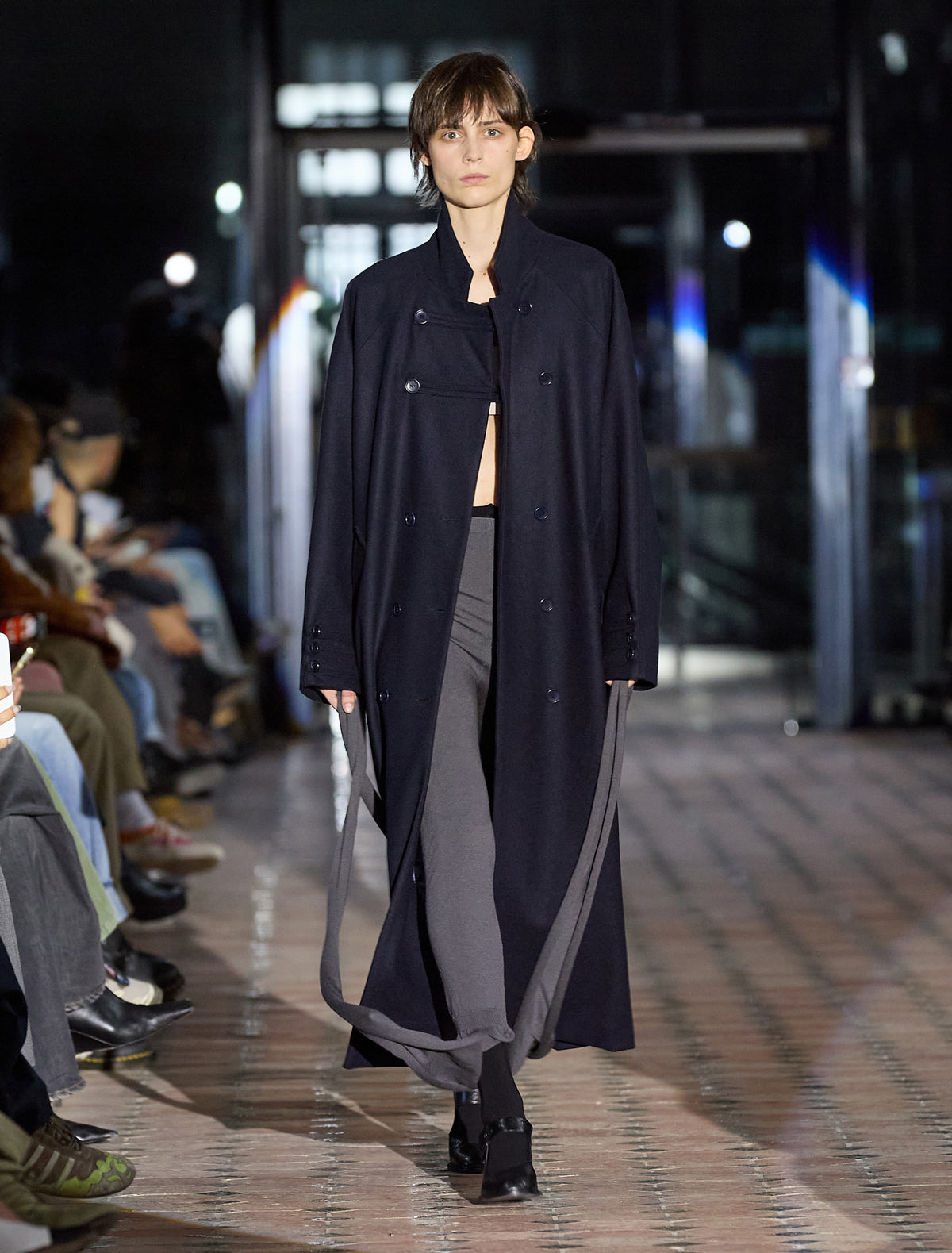 Debo long oversized wool coat navy