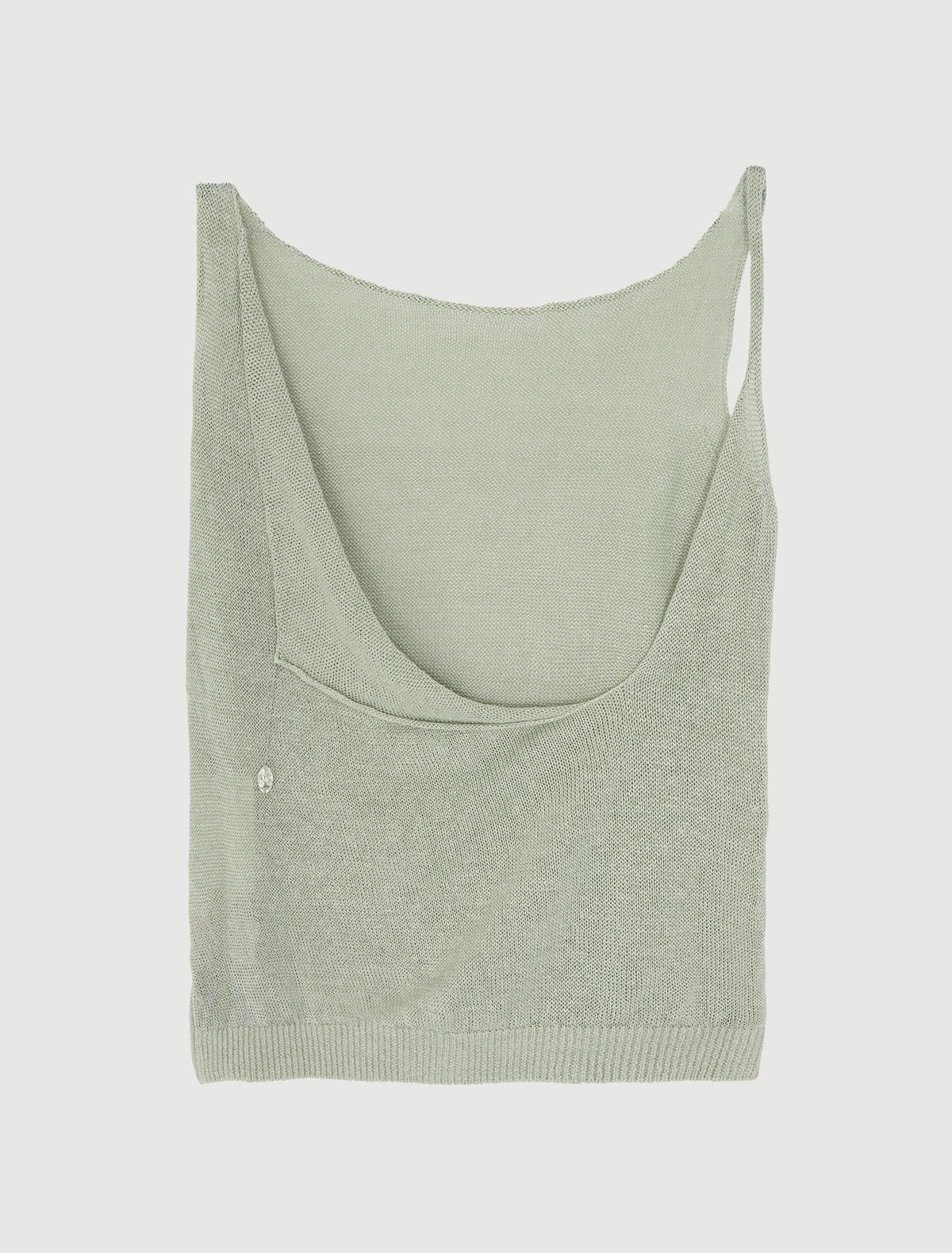 Lotti sleeveless knit top chain detail handmade murano glass piece green