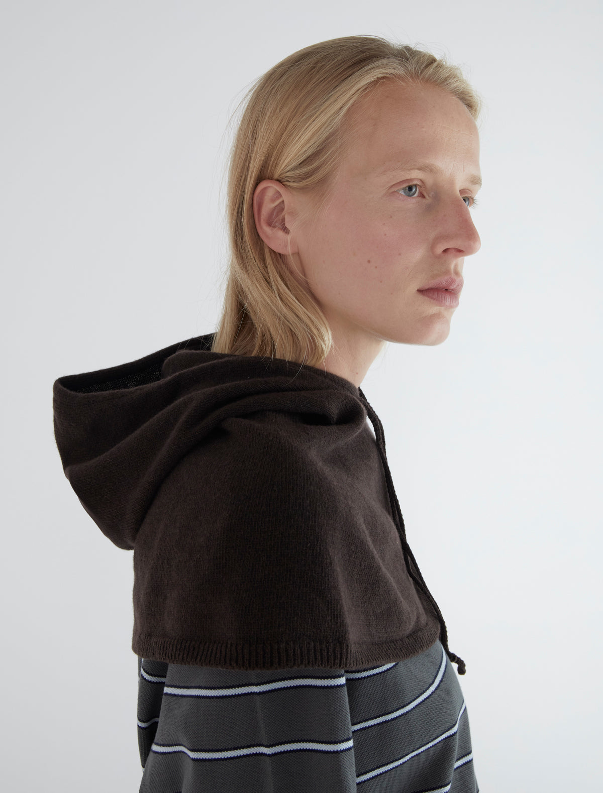 Lucia hood adjustable drawstring taupe