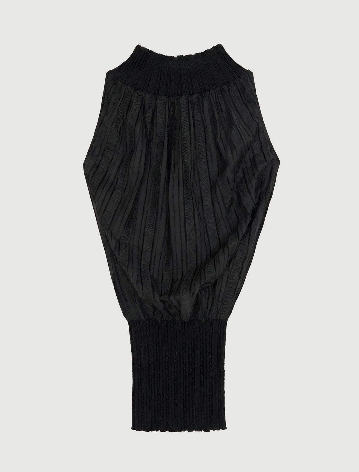 Mapo dress short high neck dress fitted hem black