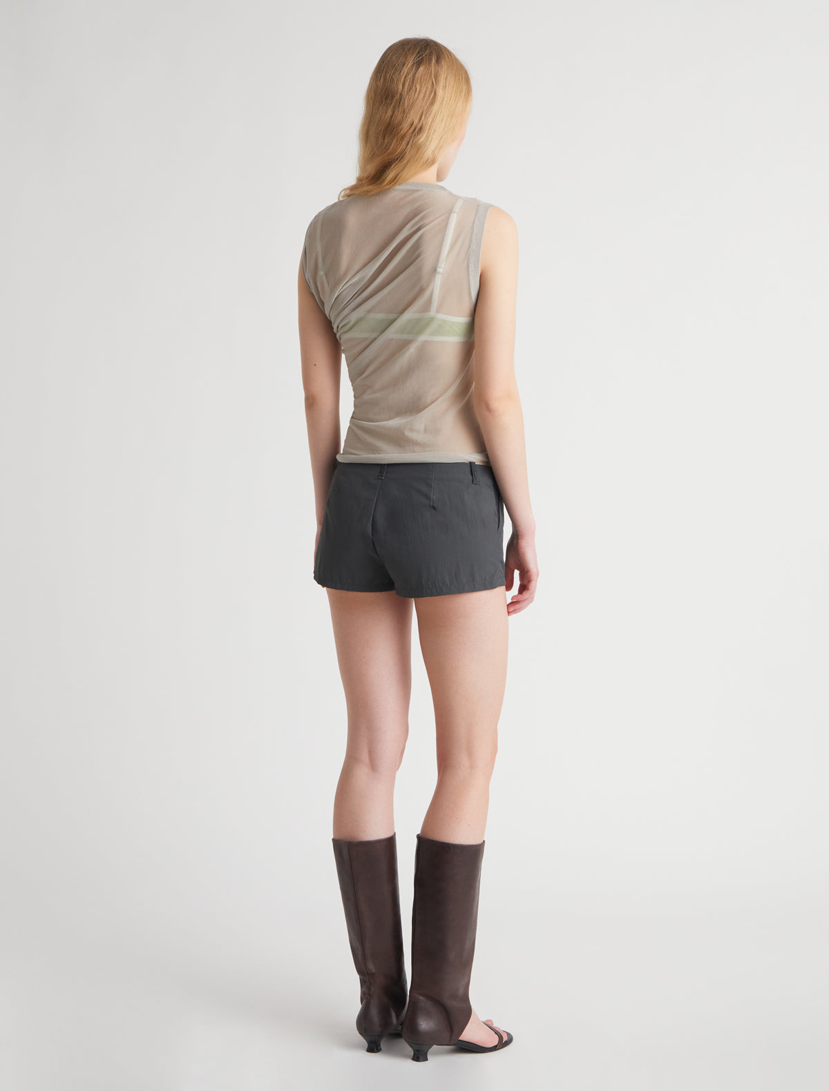 Masip low rise nylon shorts side pockets denim details