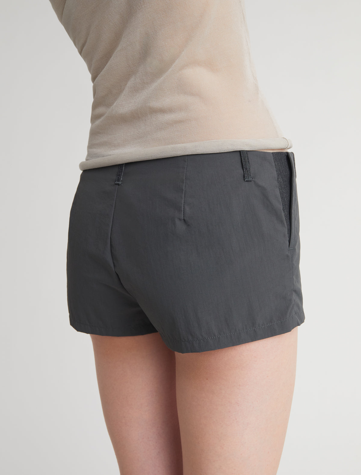 Masip low rise nylon shorts side pockets denim details
