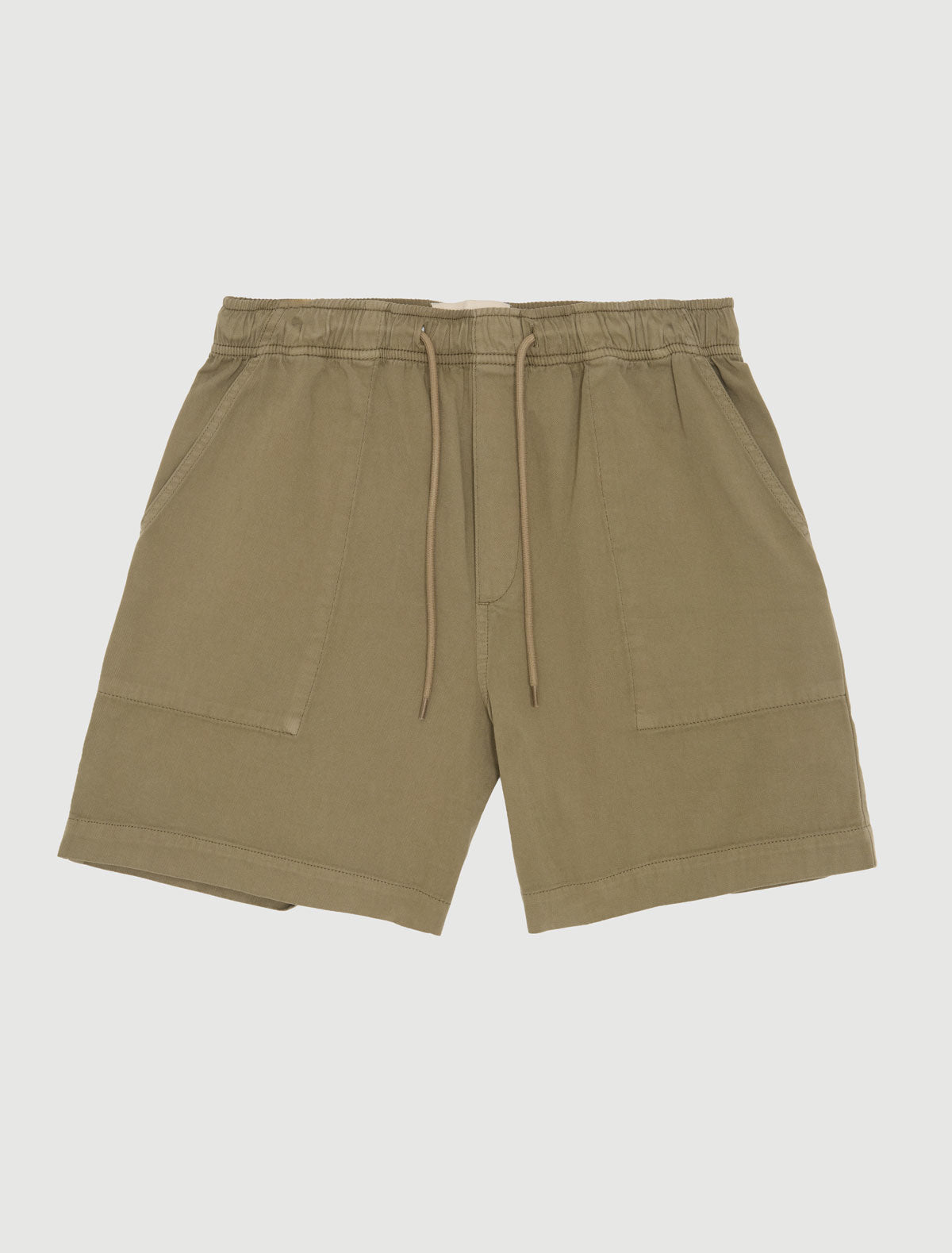 MAU-Khaki shorts with an elasticated waistband and adjustable