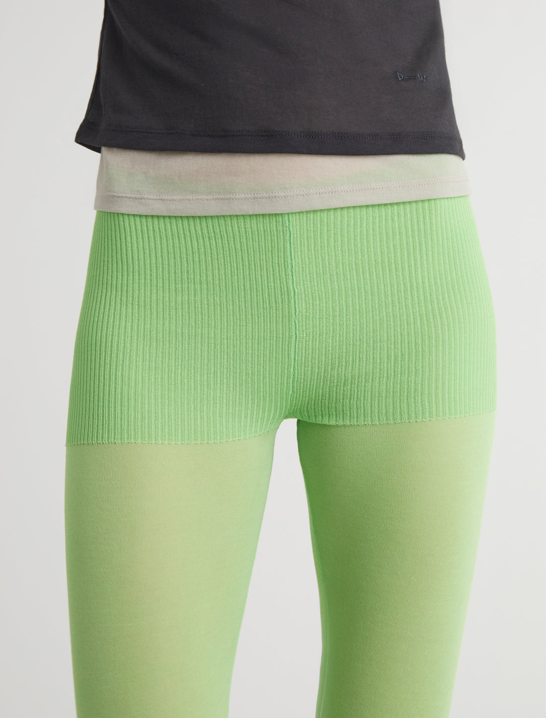 MELETA-Green second-skin feel knitted capri leggings – paloma wool