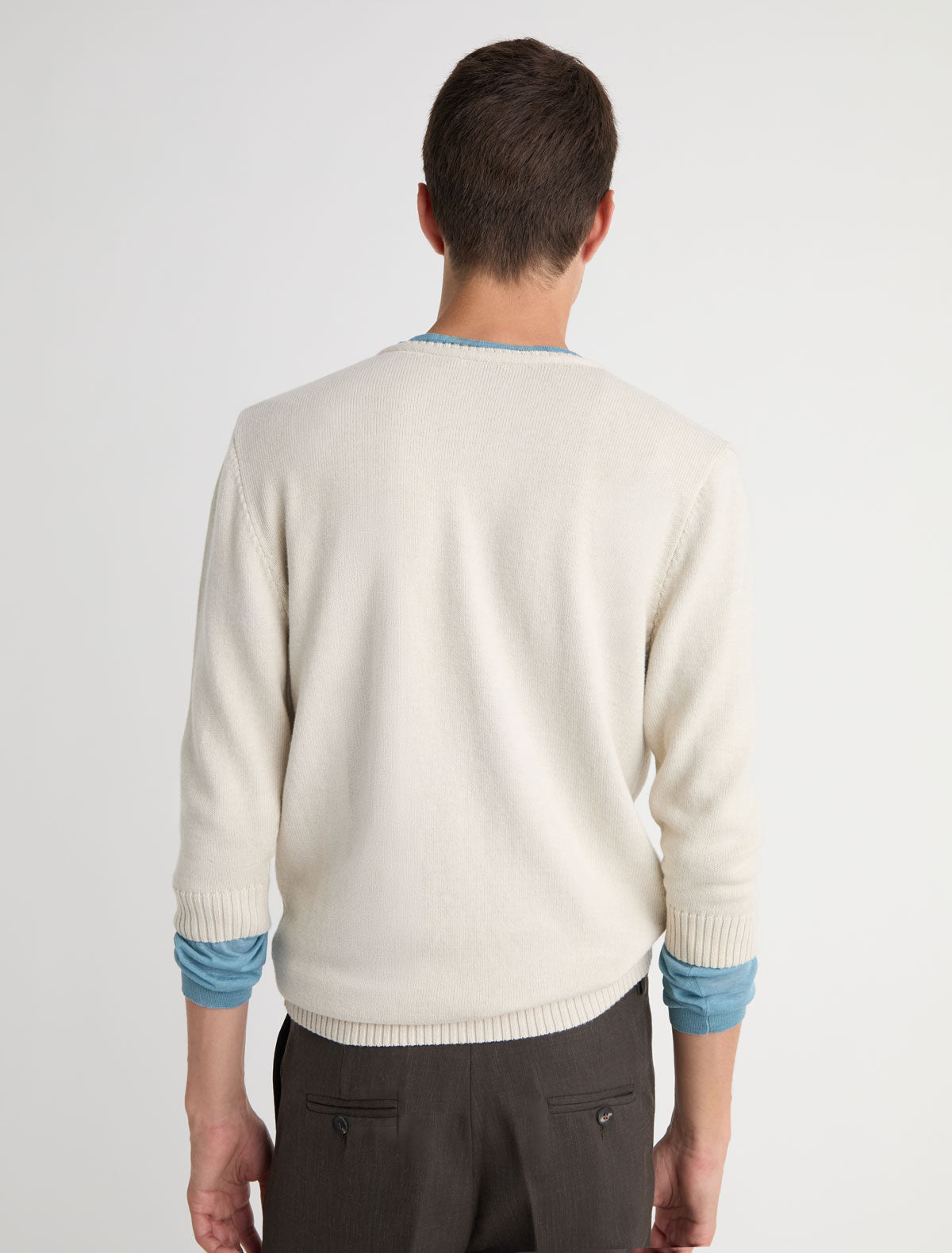 MEL-Off-white V-neck sweater with elbow-length sleeves – paloma wool