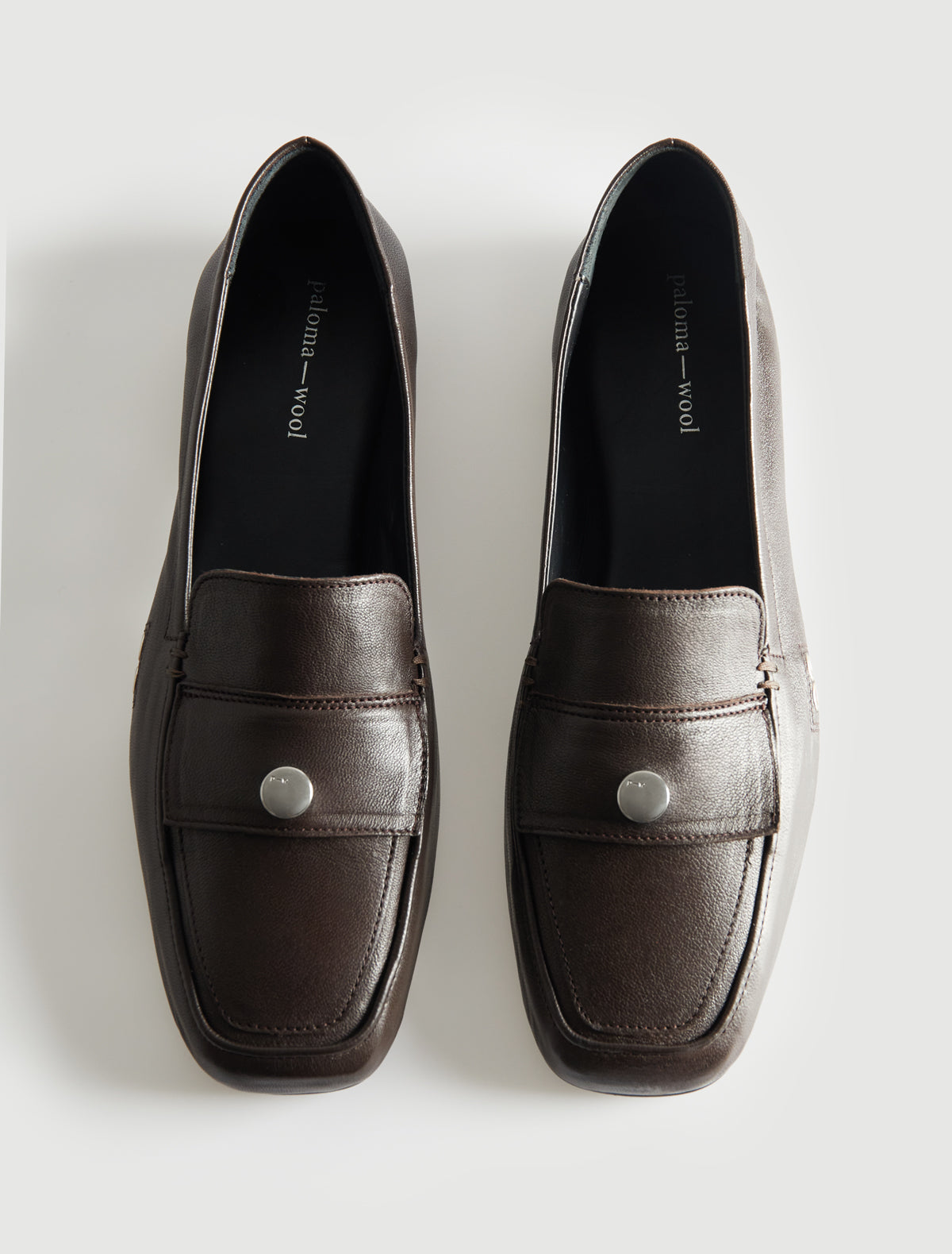 Micaela pockets lined leather loafer pocket detail vamp brown