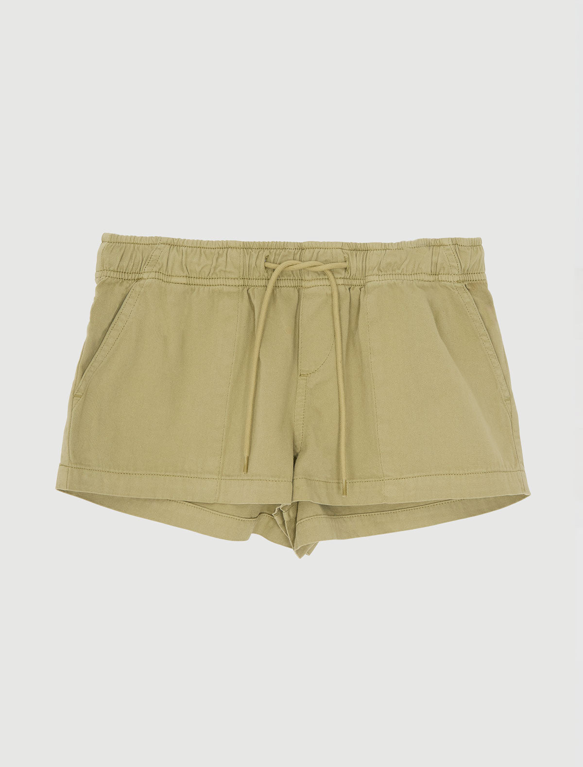 MINI MAU-Khaki mini shorts elasticated waistband and adjustable