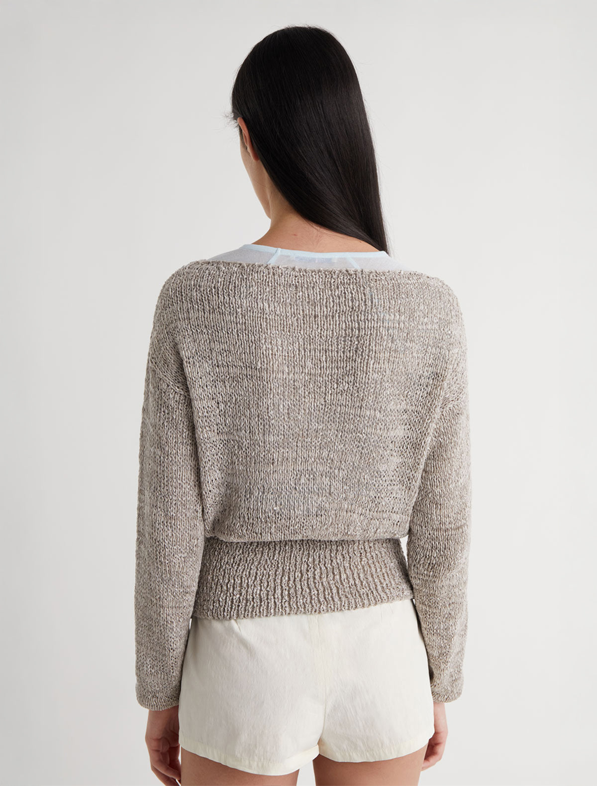 MOSTO- Grey long sleeve cord-style knit sweater – paloma wool