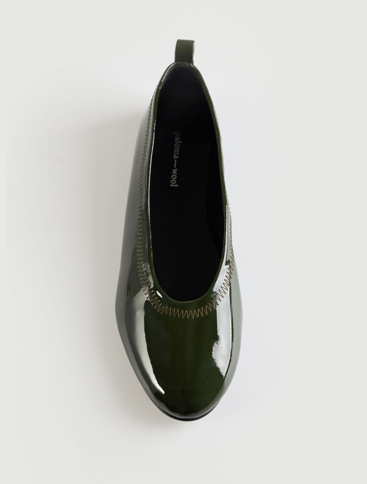 Nicoletta ballet flats zigzag edged topline khaki
