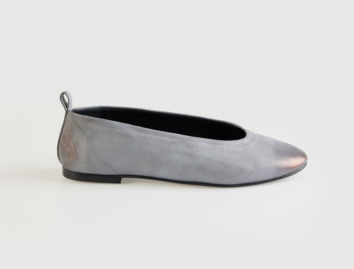 Nicoletta ballet flats zigzag edged topline blue