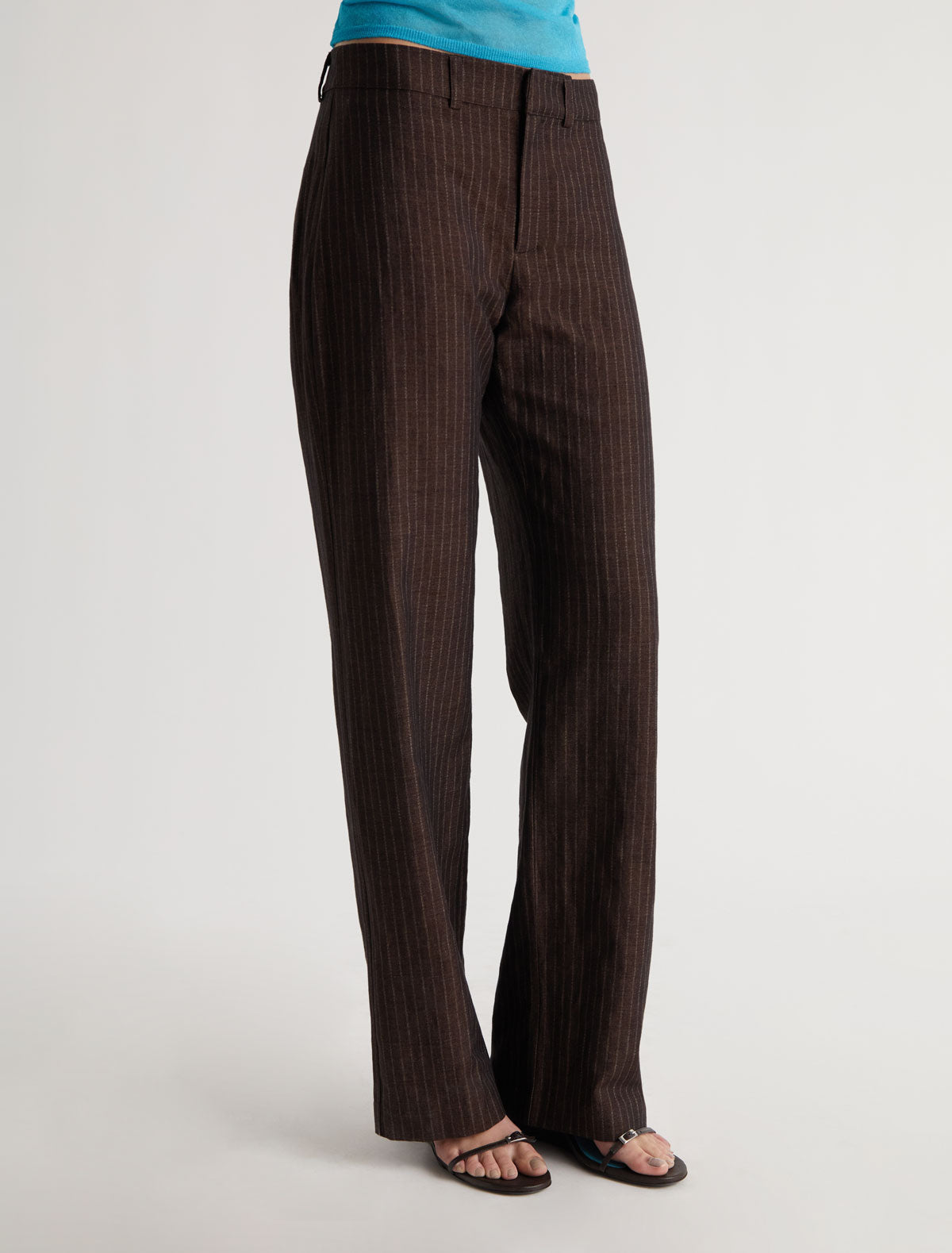 Nolo striped pants cotton linen blend rustic texture