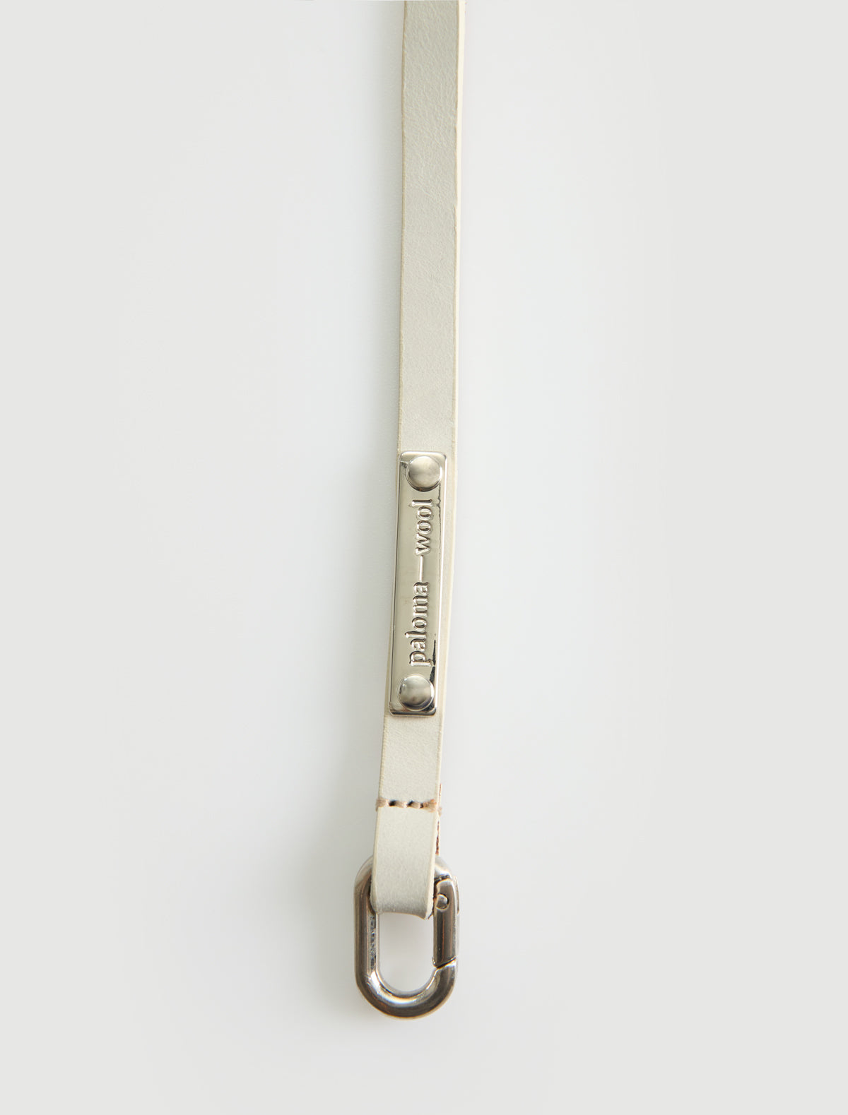NORA-Off white extra-slim belt with a carabiner and metal D-rings