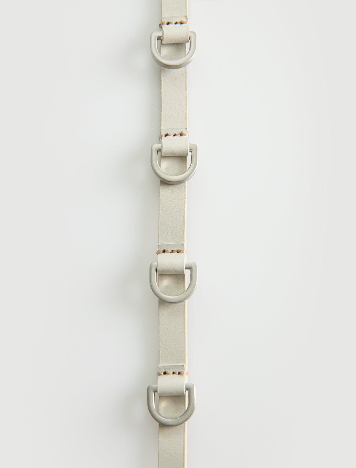 NORA-Off white extra-slim belt with a carabiner and metal D-rings