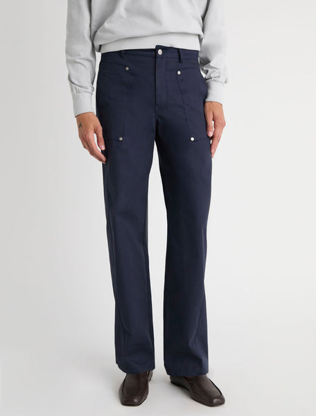 ORLANDO-Navy men's trousers with forward-shifted seams – paloma wool