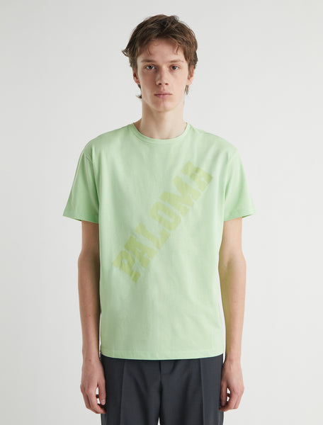 palomawool  パロマウール　リブTシャツ PALOMA-Green reversible t-shit with 'Paloma' print – paloma wool