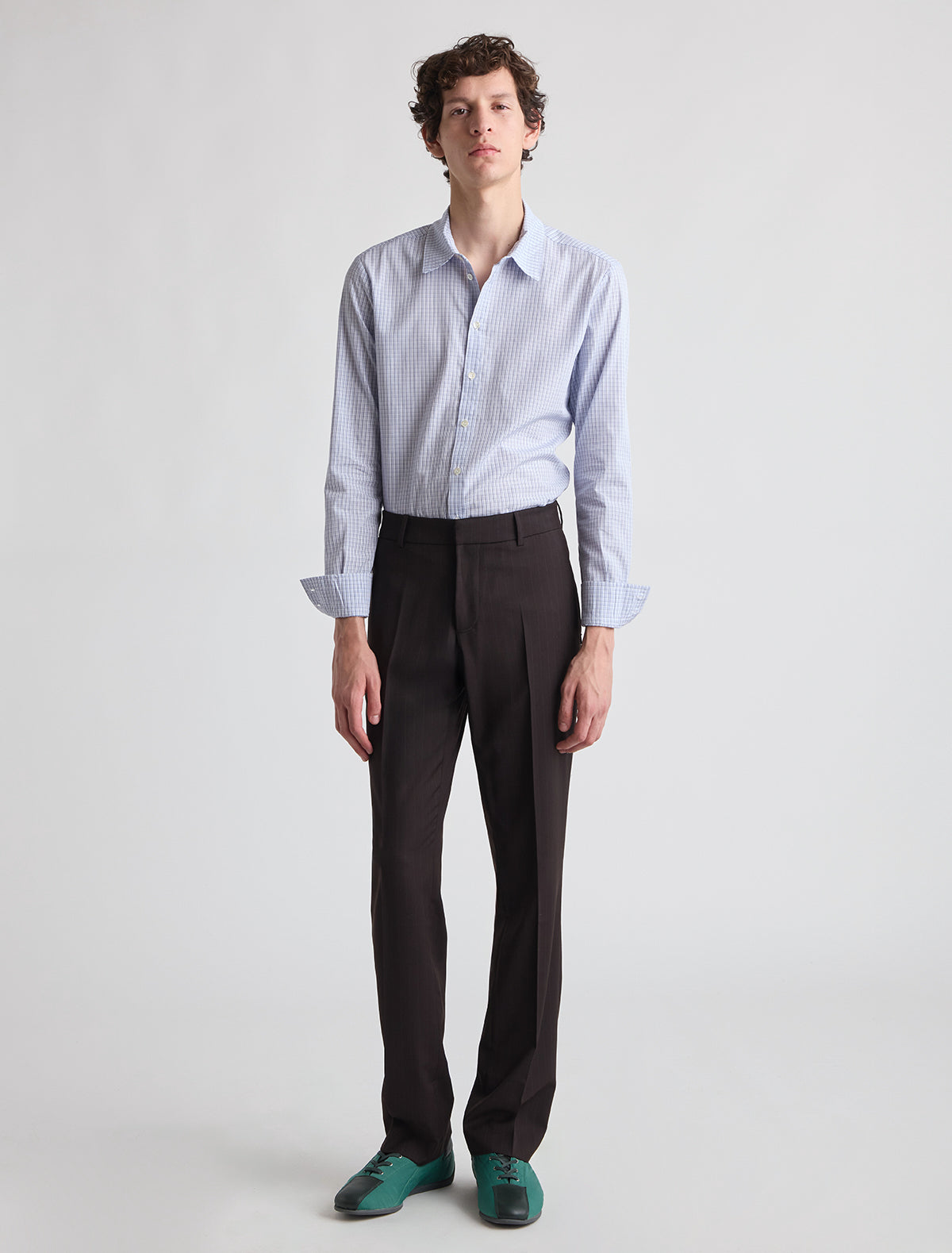 Gualtieri straight leg pinstripe pants side pockets brown