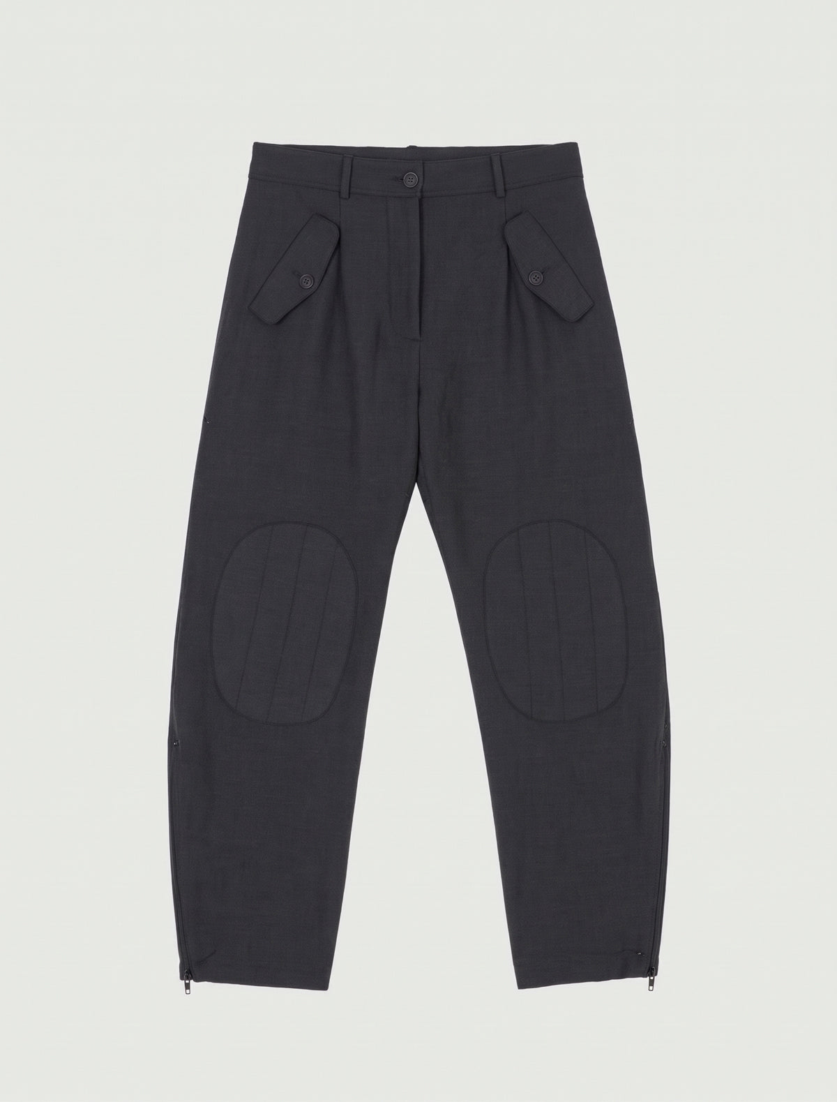 Figma pleated trousers rounded shape grey