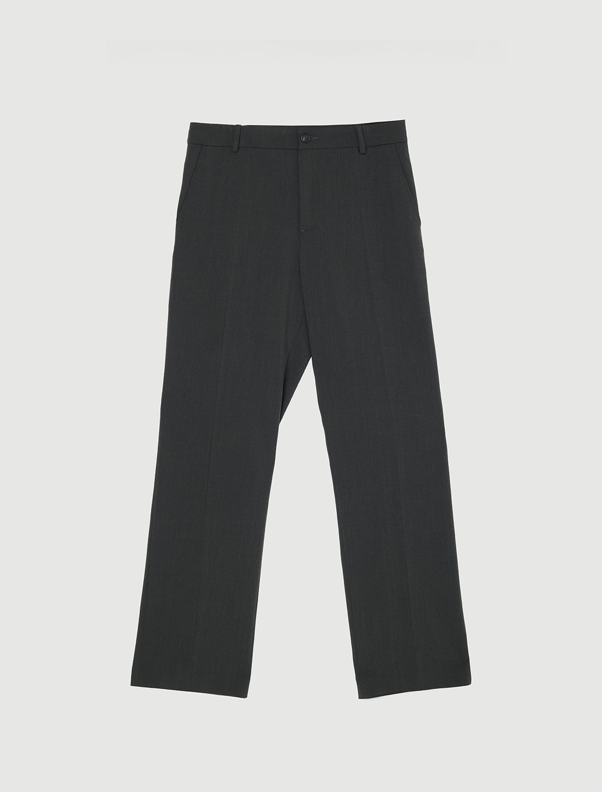 Lane straight leg mens suit pants slightly wide fit side pockets back welt pockets green