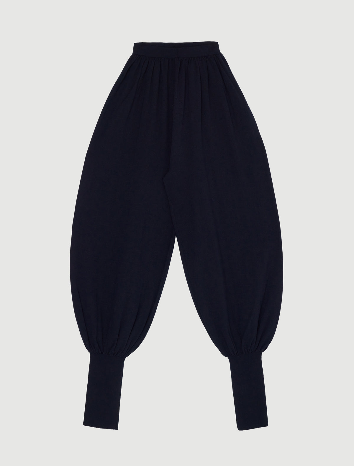 Melin balloon trousers ribbed detailing waist cuffs black