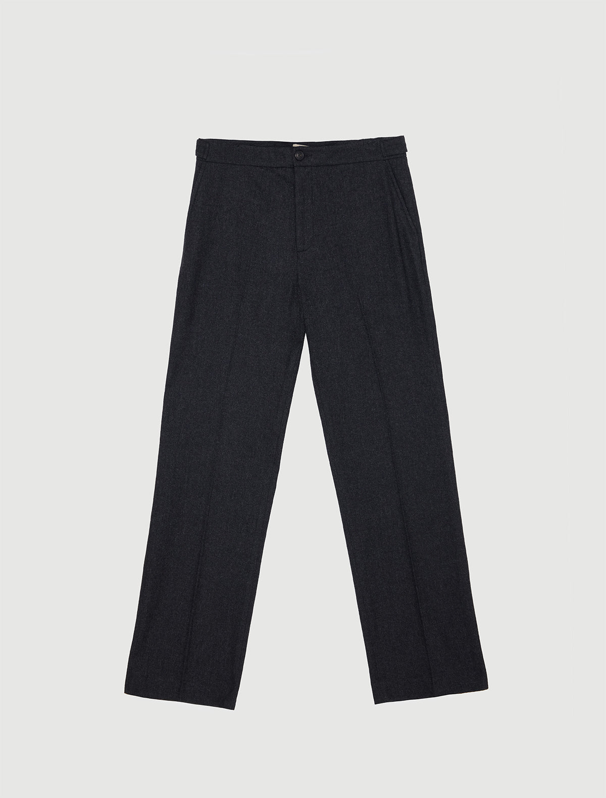 Rilke tailored trousers adjustable buttoned tab front side pockets square patch pockets grey