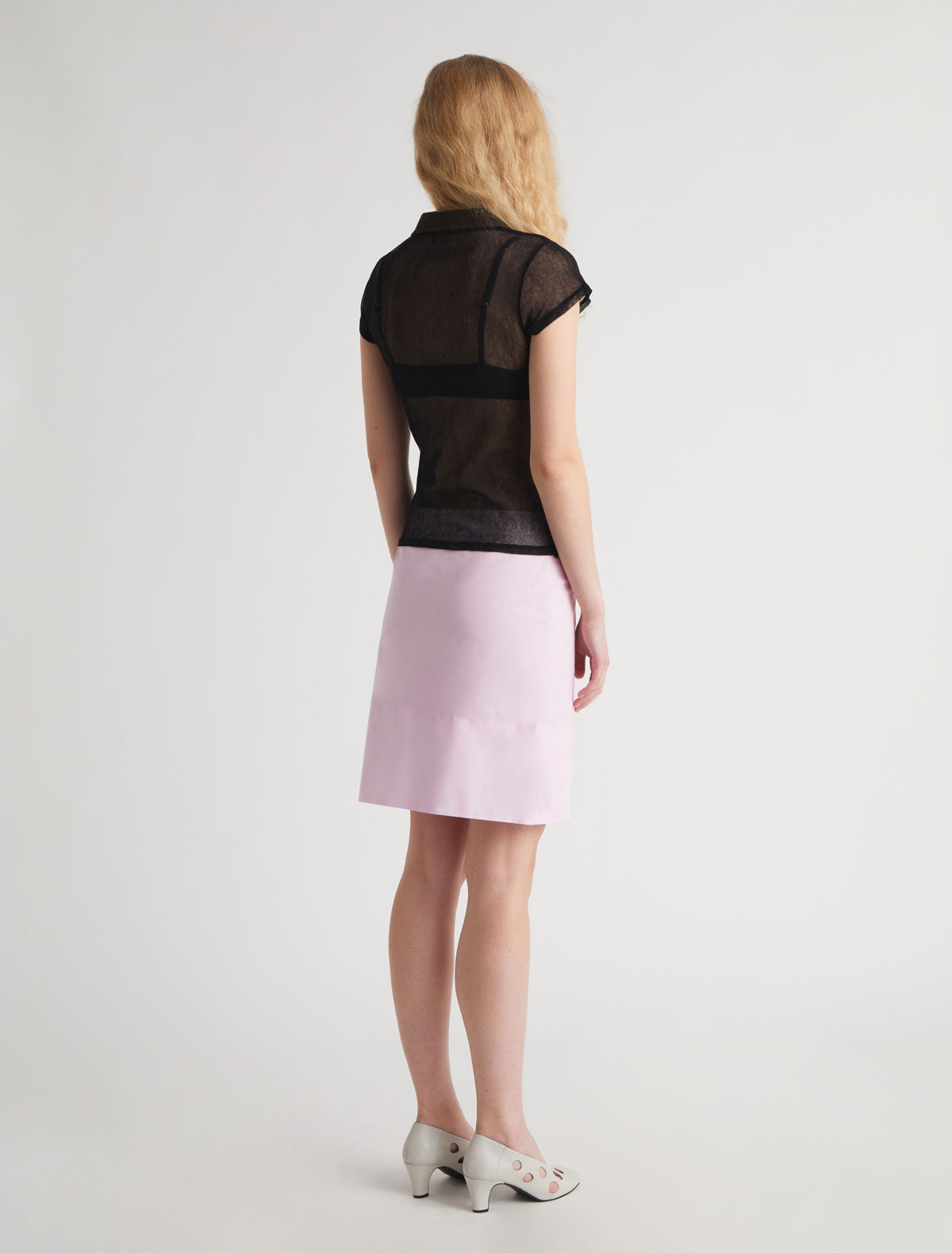 Paulina knee length cotton skirt pink
