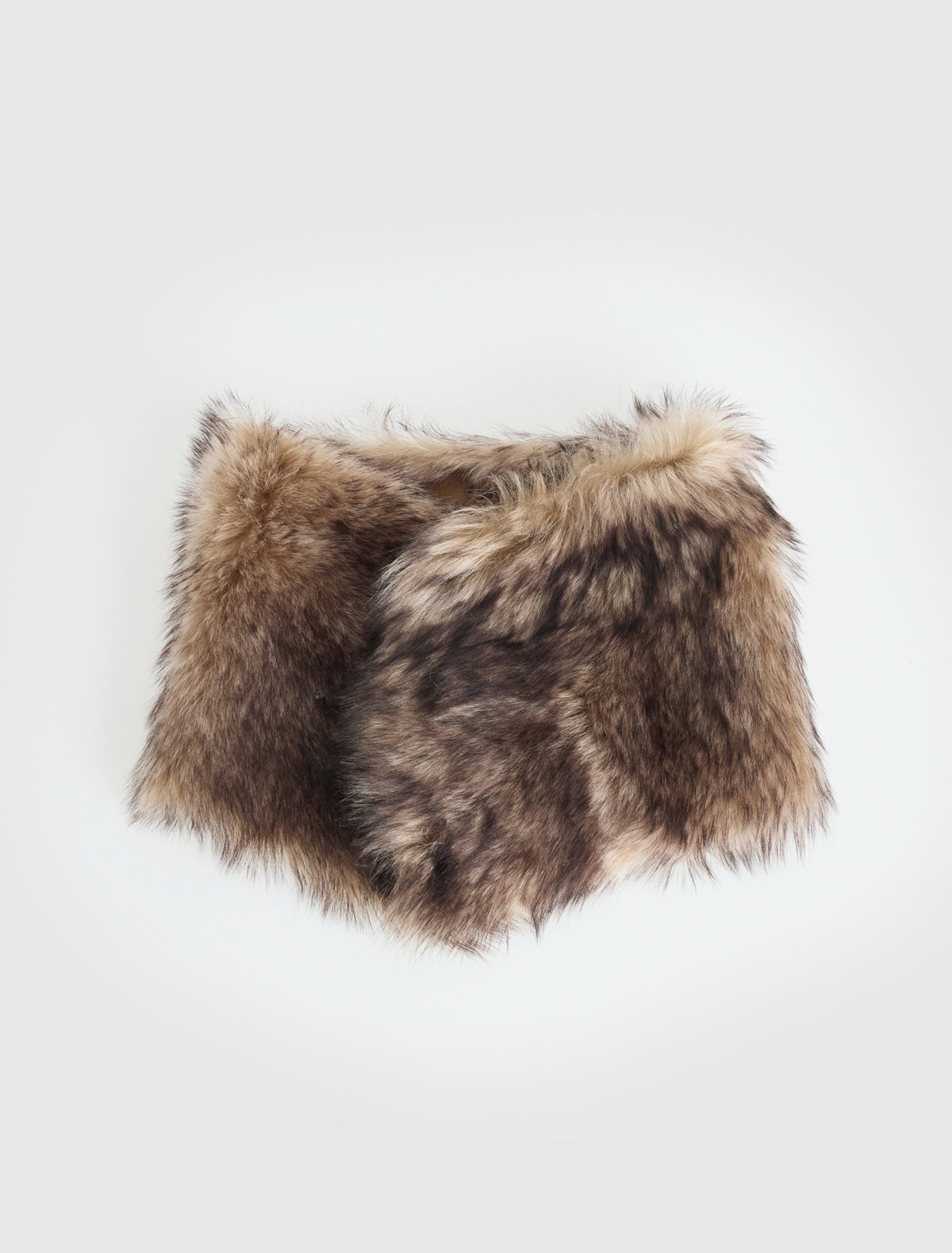 Larry double faced lamb fur collar snap button fastening brown