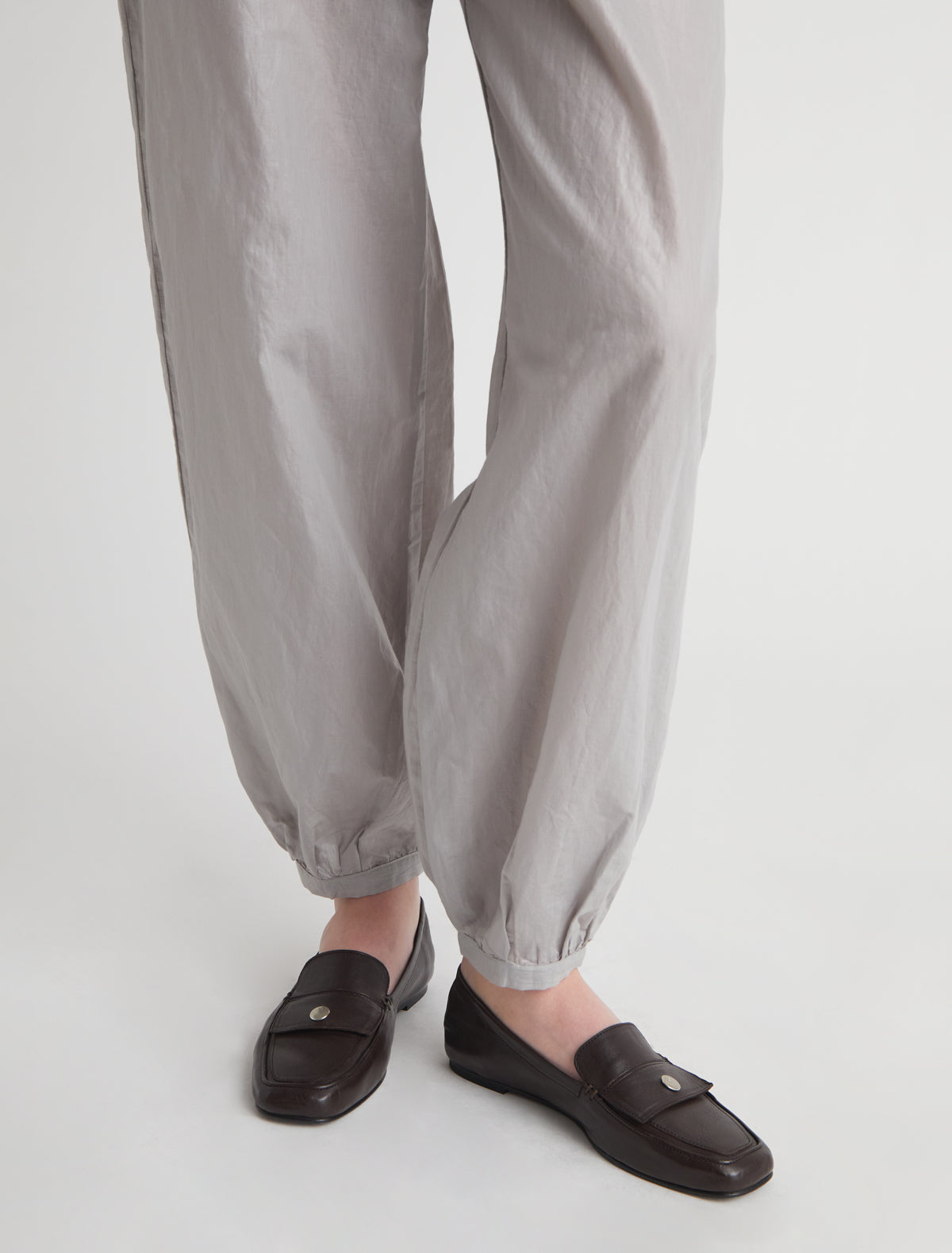MICAELA POCKETS-Brown lined leather loafer with a pocket detail on