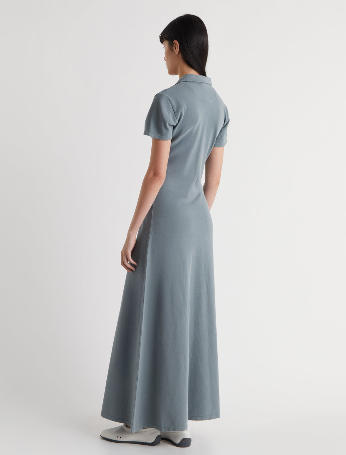 PW POLO DRESS-Short-sleeve long dress made from classic piqué polo
