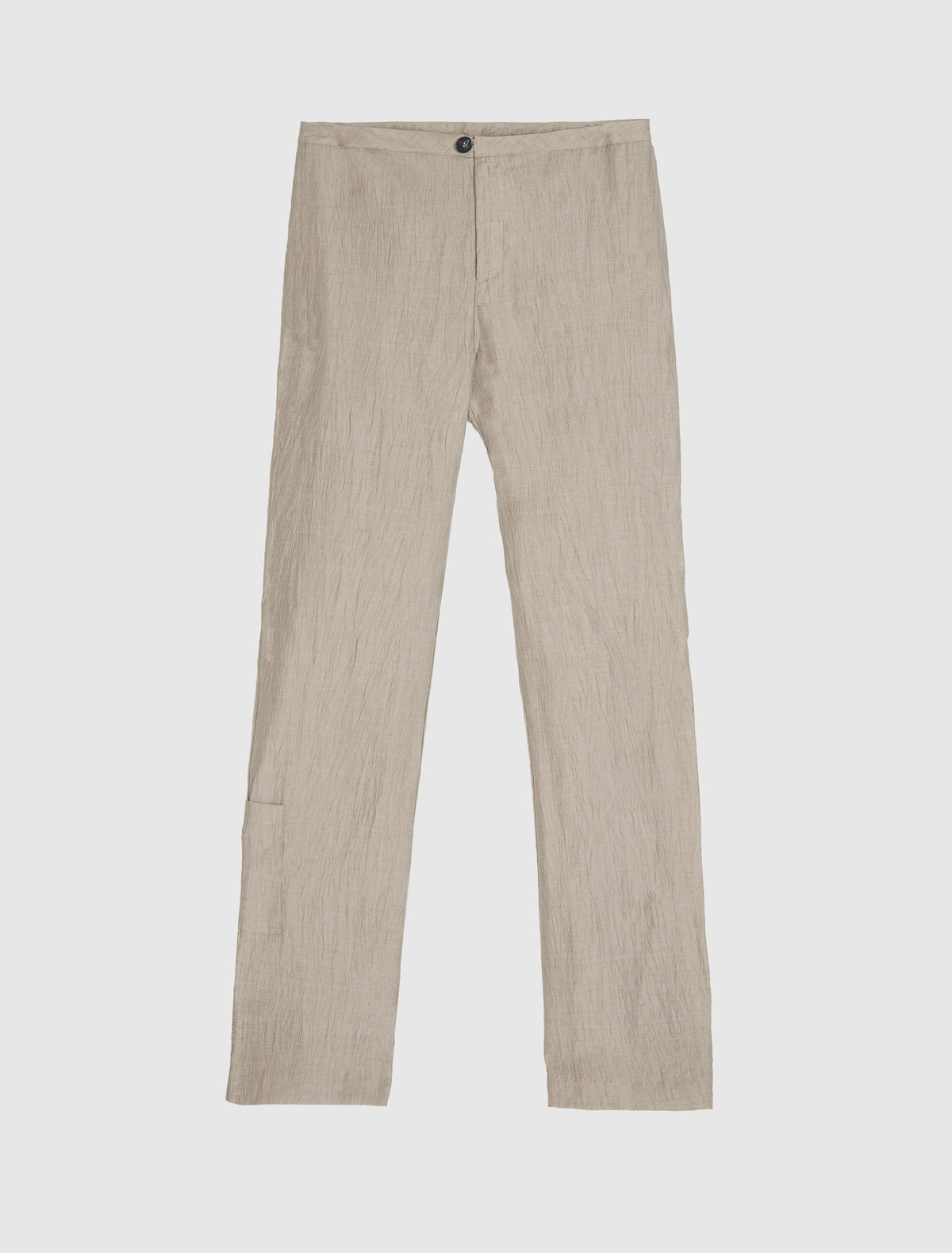 SHAKE-Grey straight-leg trousers with a patch pocket at the bottom