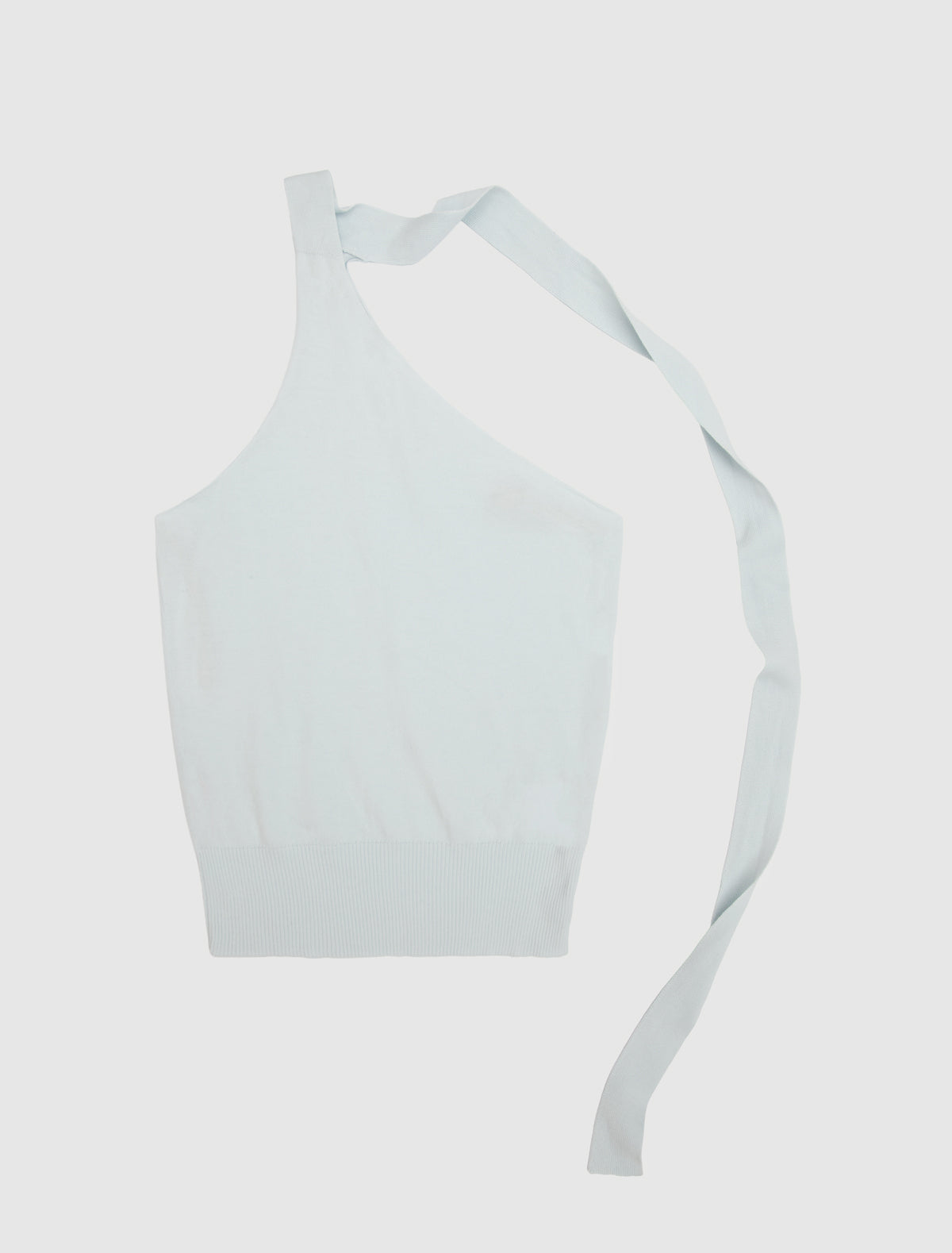 Ali knitted top with a scarf style rolled collar lightblue