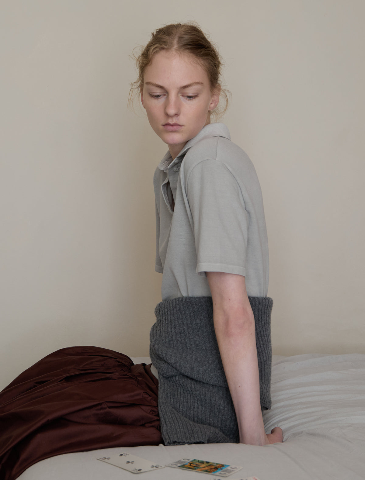 Pw polo short sleeve pique polo shirt brand embroidery grey