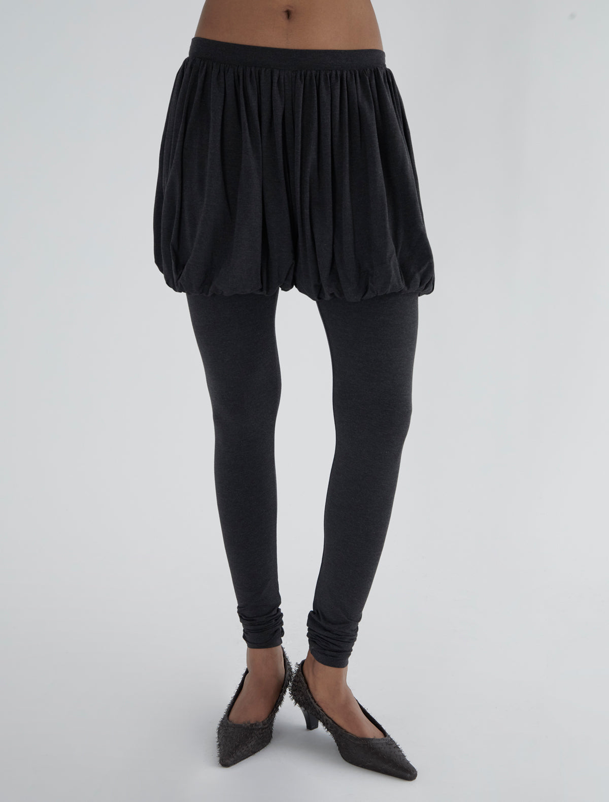 Caly fitted pants puffed effect darkgrey