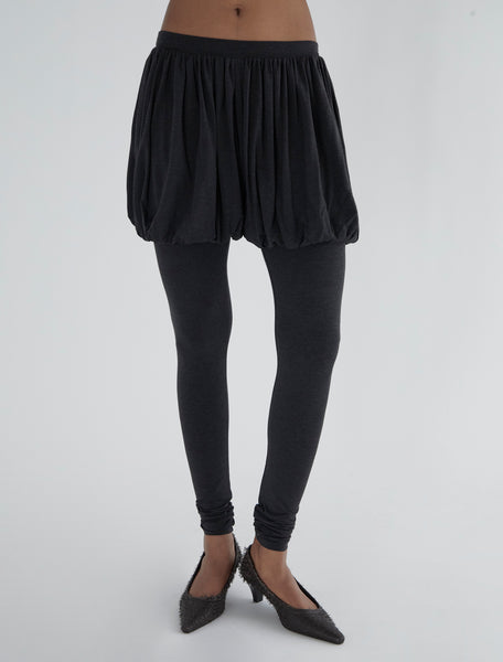 fuzzykonスカートPalomawool GRAPE nodress y2k CALY-Grey fitted long pants with a puffed effect from the waist to