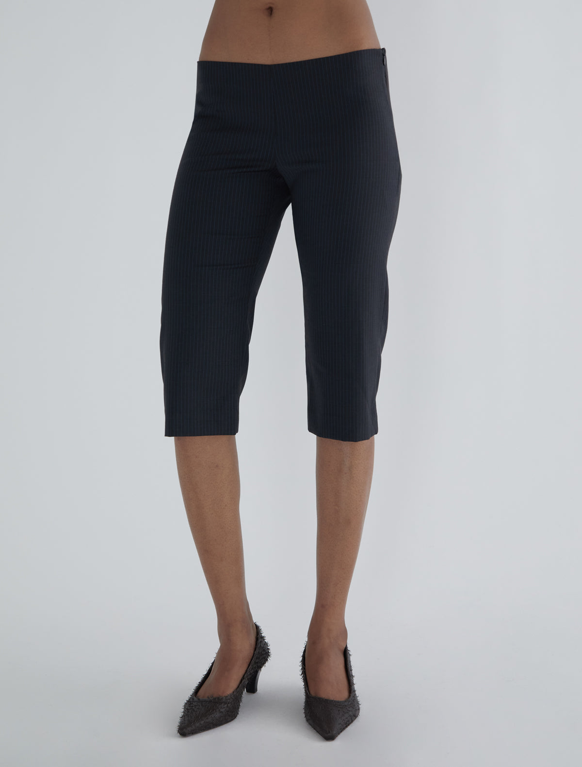 Low tinas striped cropped fabric pants
