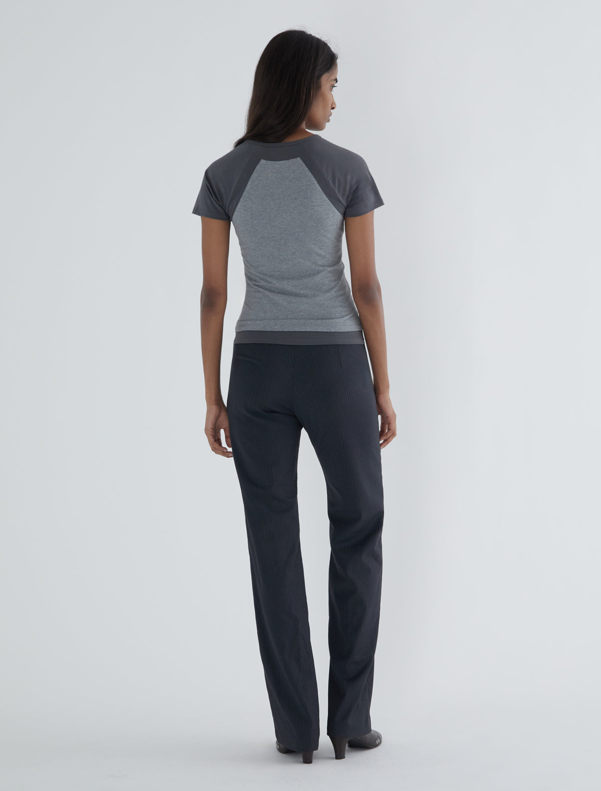 Malek striped suit pants back detail